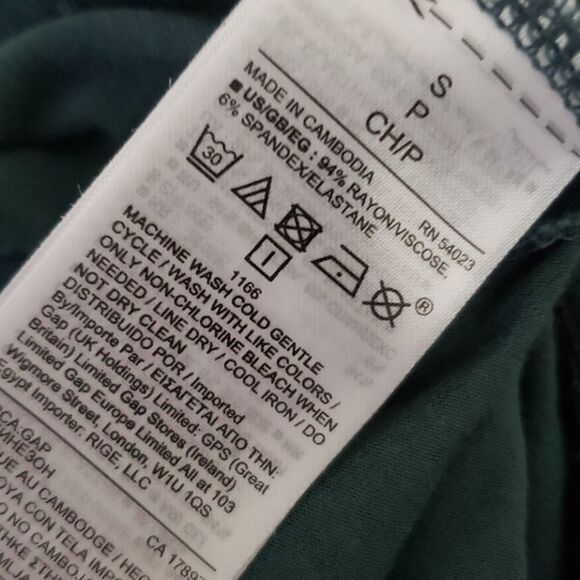 Gap wide leg cropped green Jumpsuit pants size small - Picture 8 of 8